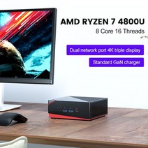 미니 PC AMDRyzen 7 4800U 8 코어 게임용 윈도우 11 DDR4 NVMe SSD 데스크탑 컴퓨터 34K 60Hz HTPC WiFi6 c타입 PD 고속 충전기, CHINA, Ryzen 5 4500U WiFi6, 16GB DDR4 1TB NVMe