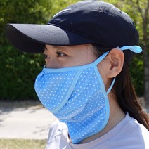 위즈맥스 자외선차단 3단 여름마스크 넥 멀티스카프 햇빛가리개 냉감 속건, 도트 블루