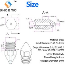 3D프린터부품 Anet A8 Makerbot MK8 Creality CR-10 S4 S5 Ender 3 3Pro 5 청소 도구 키트 용 압출기 황동, 04 1.75-0.35mm_02 5Pcs