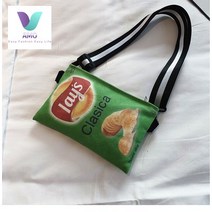 아모 창의적인 감자칩 캔버스 가방 숄더백