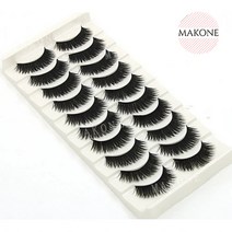 Makone 상표등록 두껍고 가느 다란 인조 속눈썹 수제 면사 줄기 생생한 크로스 일일 무대 공연 속눈썹 10 쌍, 10개, 두껍고 가느 다란 인조 속눈썹, 수제 면사 줄기, 생생