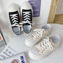 엣지걸슈즈 5001 발볼이 편한 레이스업 캔버스 스니커즈 운동화 빅사이즈신발 2.5cm굽