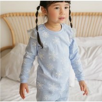 S.buttercup 얼음왕국 눈꽃 프린트 오가닉 아동 실내복