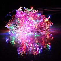 LED 200구 점멸[점멸기일체형], 투명선_적색