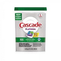 캐스케이드 Cascade 프리미엄 팩 플래티넘 ActionPacs 식기세척기 세제 프레쉬 92캐럿