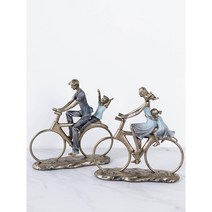 테이블 책상 소품 마블 자전거 가족 신혼집꾸미기 테이블장식 모델하우스데코 선반장식 인형인테리어 호텔, 아빠와 아들