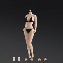1/6 스케일 여성 바디 30.5cm(12인치) 아시안 걸 타입 심리스 피규어 바디 매우 유연한 대형 가슴 미니어처 액션 피규어 수집용 (선탠 스킨 AB001S), Pale Skin Ab001w