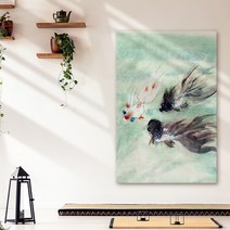아란아트 연꽃 잉어액자 생기그림 합격운 서재 공부방 인테리어벽꾸미기, 22 백업흥황 붕어 3마리