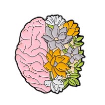 실험실 소모품 장기 꽃 에나멜 핀 바디 내부 뇌 폐 식물 나비 브로치 옷깃 여성 파워 배지 의료 보석 펑크, 한개옵션1, 02 style2