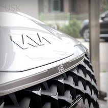 가오 더뉴 K9 앞면 액세서리 프론트 가니쉬 몰딩 레터링 카본 플레이트 DIY 커버 튜닝 용품, 실버_프론트포인트