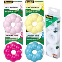 3M 스카치 매직테이프 링도넛 디스펜서 810Rl 디스펜서 + 리필 묶음 알록달록 색상 팬시 문구 신학기 준비물 가방속 예쁜 디스펜서, 라즈베리 1개 + 810R-3 (18X32 3입)