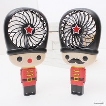 병정 미니 선풍기 휴대용 인쇄가능 USB 충전식, 꼬마