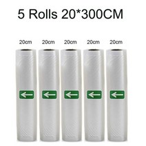 진공기 떡포장 음식Sous Vide 롤 진공 포장 기계 식품 저장 가방 실러 길이 300M, 02 5 roll 20x300CM