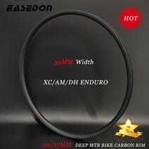 카본삼발이 DH XC AM 29ER MTB 산악 자전거 엔듀로 다운힐 부스트 림 튜브리스 비대칭 UD 3K 12K 39mm 너비 20mm 또는 28mm 깊이