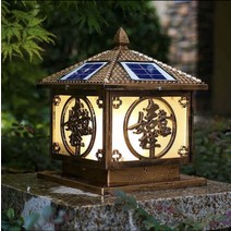 전원주택 현관문 단독주택 대문 태양 정원 조명 야외 울타리 게이트 마당 벽 농촌 방수 유럽 의 빌라 열 헤드 라이트, [15] 겸용 모델 상서로운 여의대청동, 1개