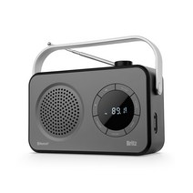 브리츠 BZ-R800BT 블랙 휴대용 블루투스5.0 알람시계 FM 라디오 스피커
