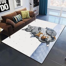 필라테스매트 홈트매트 요가매트 Cute cat carpet Yoga living room children's crawling mat doormat, 06 6_12 160cm by 230cm