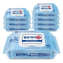 클린케어 생활환경소독 물티슈 80매x8팩