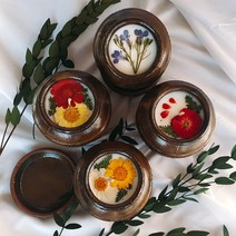 단품 꼼뚜 전통 압화 항아리 천연 소이 캔들 향초 실내 방향제 외국인 명절 선물, 마가렛, 럭셔리꼼뚜, 화이트자스민&민트