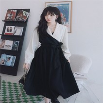 결혼식하객룩 수트 드레스 여성용 중간 길이 봄 가을 A 라인 스커트는 얇고 하이 엔드 스커트