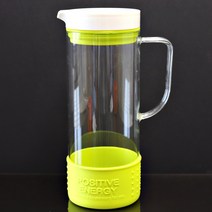 프레쉬 거름망 물병 손잡이 유리물병 보리차 녹차 주스병, 프레쉬거름망물병1400ml_그린