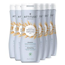 ATTITUDE 귀리와 아르간 오일이 풍부한 민감한 피부용 컬러 프로텍션 샴푸 EWG 인증 저자극성 비건 및 크루얼티 프리 400ml16온스 6팩 USA 미국, Enriched with Oatmeal
