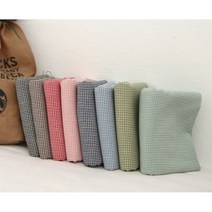혜인천 20수 면 선염체크 1mm 알록달록 잔체크원단 color 12종, 레드