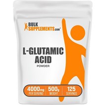 BULKSUPPLEMENTS.COM L-글루타민산 파우더 - 뇌 건강을 위한 아미노산 보충제 글루텐 프리 1회 제공량당 4000mg 4g 63회 분량 250g 8.8온스, 1.1파운드(1팩)