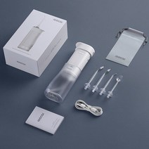 구강세정기 구강세척기 SOOCAS W3 프로 W1 구강 세정기 USB 충전식 물 치실 휴대용 치과 분사 치아 클리너 4 노즐, [03] W1 WHITE