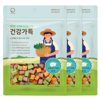 굿데이 강아지 건강가득 큐브간식 300g, 18개, 닭고기 당근