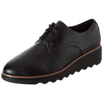 Clarks 여성용 Sharon Rae 로퍼 블랙 가죽