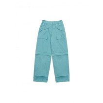 MATIN KIM 마뗑킴 KNEE ZIP OUT POCKET PANTS IN AQUA GREEN MK2334PT018M0AG