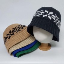 벙거지 모자 니트버킷햇55422M 눈꽃자가드 패션