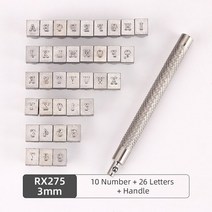 타각기 각인기 마킹기 금형 장인 편지 번호 스탬프 펀치 세트 가죽 공예 펀칭 도구 벨트 인감, RX2753MM37 PCS