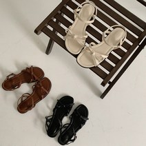 신블리 로우굽 리본 스트랩 샌들 2cm(3color)