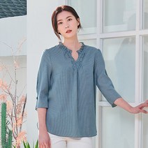 [지센] 여성 브이넥 스트라이프 블라우스 LCBLL323_GE