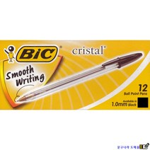볼펜 빅 크리스탈(Bic cristal) 1.0mm(12개) Bic, 흑색