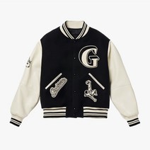 골스튜디오 멀티 패치 바시티 자켓-블랙 - BLACK