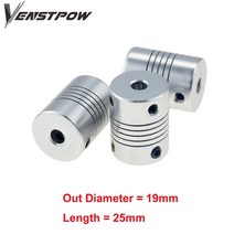 퀵커플러 유압 에어 원터치 카플러 밸브 D19l25 5x8mm 알루미늄 cnc 모터 턱, 8x6.35