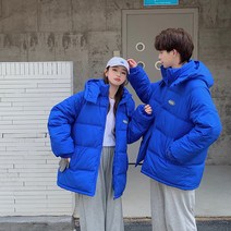 BRANY커플 도톰한 미디엄 롱 패딩 캐주얼 패딩 여 루즈핏 남녀 코트