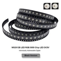 WS2812B IC 4p 5050 SMD WS2812 RGB 풀 컬러 개별적으로 다룰 수 있는 디지털 RGB LED 칩 DC5V LED 칩 10-1000PCS, Black Version_500PCS