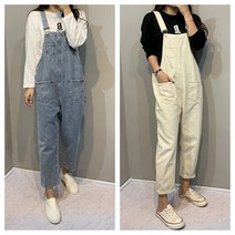 3컬러 앞뒤포켓 멜빵바지