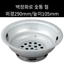 백정화로 숯통 외경 290mm 높이 105mm, 스텐