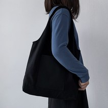 캔버스백 심플 에코백 블랙 DIY천가방