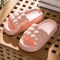 로로스키니 여성 실내 사무실 쿠션 슬리퍼 층간 소음 키높이 거실화 4cm, 핑크