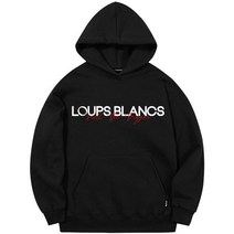 루블랑 LB 로고 프린트 오버핏 후드티셔츠 블랙