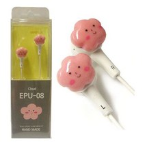 아율원트_미니어처 수제 이어폰 EPU-08 (핑크구름) 핸드메이드 초등학생 패션 선물용 적업 통화 귀여운 음악감상 예쁜_RUwan+아율원, 단일상품＃, 단일상품＃