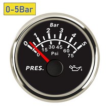 유면계 유량계 2 인치 52MM 디지털 오일 압력 게이지 0-10 Bar 12V/24V 자동 자동차 보트 요트 tru용 빨간, 06 0-5bar BS
