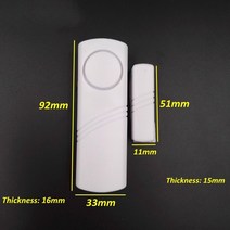 도난경보기 자전거 오토바이 농산물 90db 부저 도난 보안 경보 시스템 aaa 배터리가있는 독립적 인 나무 도어 알람 센서 창 감지기 73, 없음