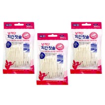 네오 날개단 치간칫솔 300개입 3팩 휴대용 케이스 포함 치실 이쑤시개